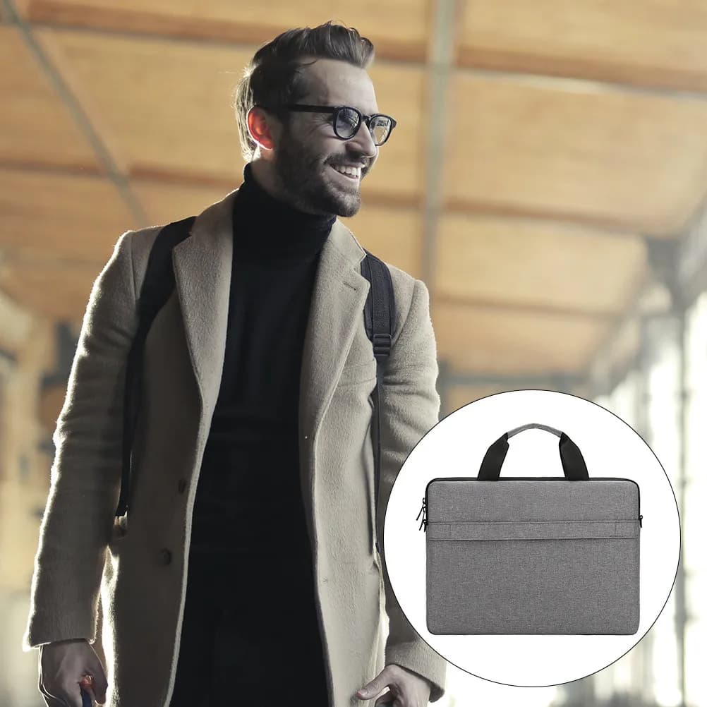Computer Bag Wear Resistant 15.6 Inch Laptop Handbag Shockproof Scratch Resistant Carrying Case Large Capacity Shoulder Strap