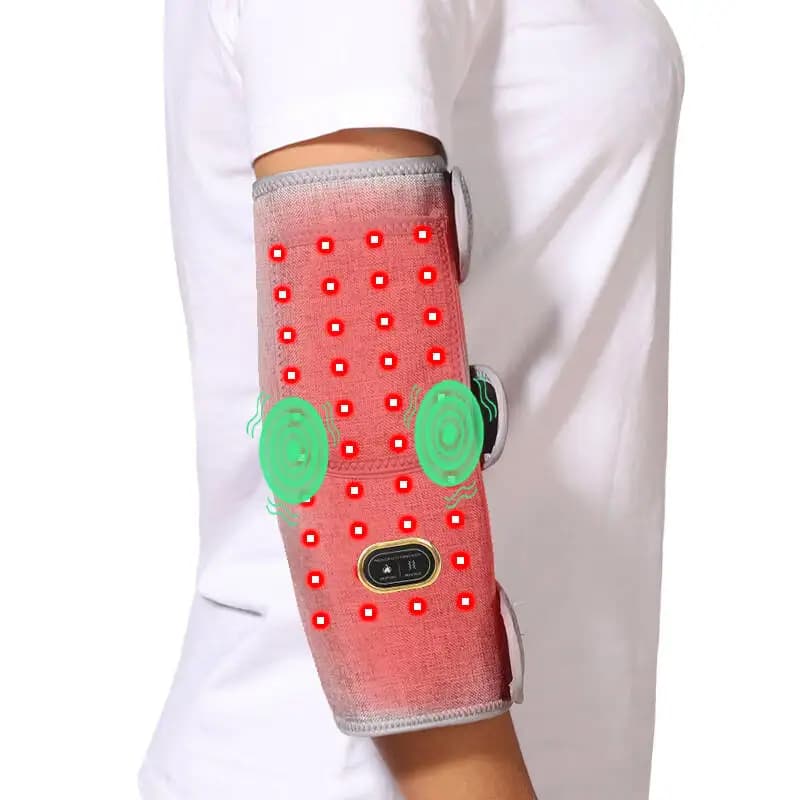 Massaggiatore con vibrazione del polso riscaldante a luce rossa con impacco caldo a tre marce Supporto per il polso Sollievo e relax per tendinite