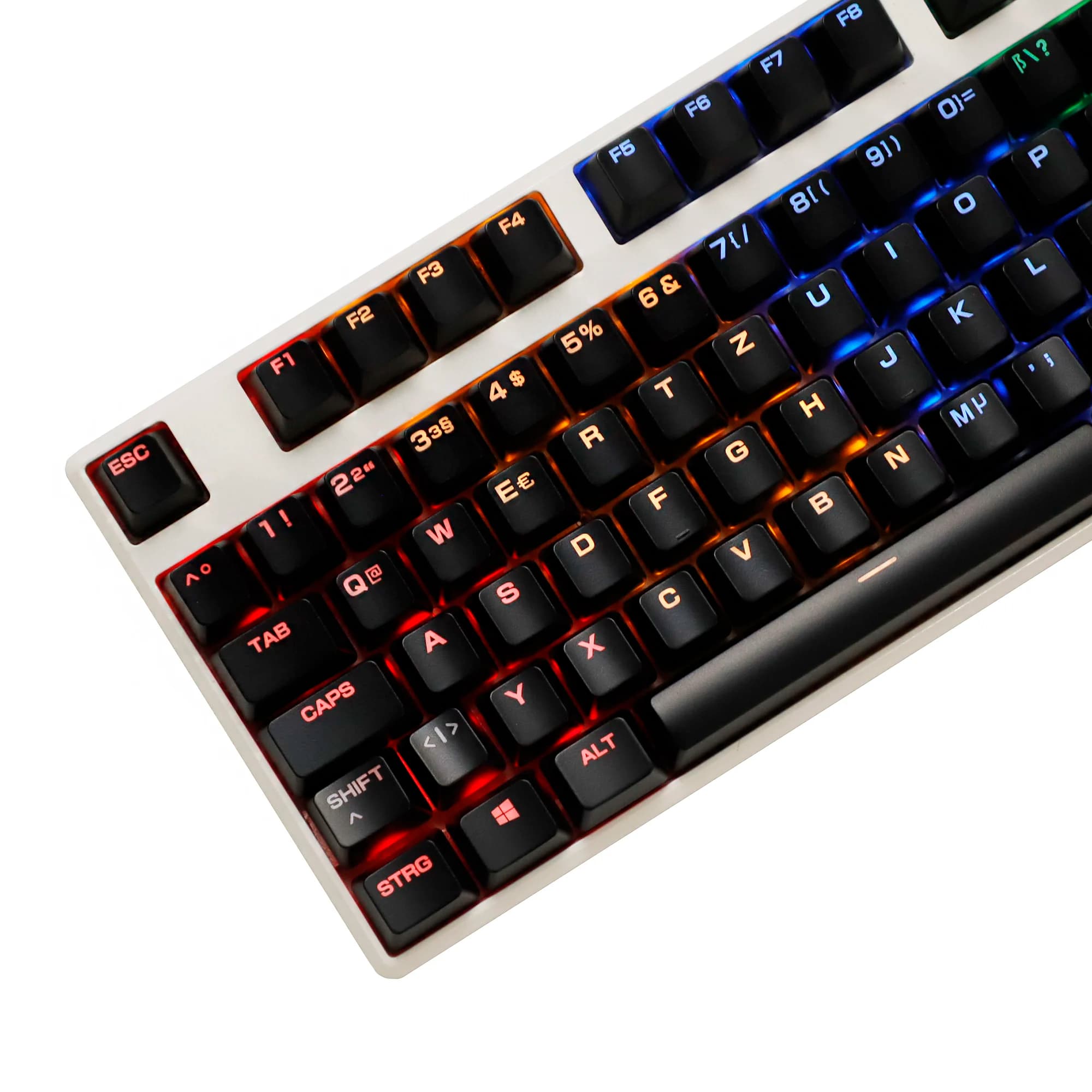 YMDK Tastiera Svedese Retroilluminata 105 Tasti Nero Bianco ABS Profilo OEM Verniciato a Spruzzo DIY Incisione Laser Keycaps per Tastiere Meccaniche MX