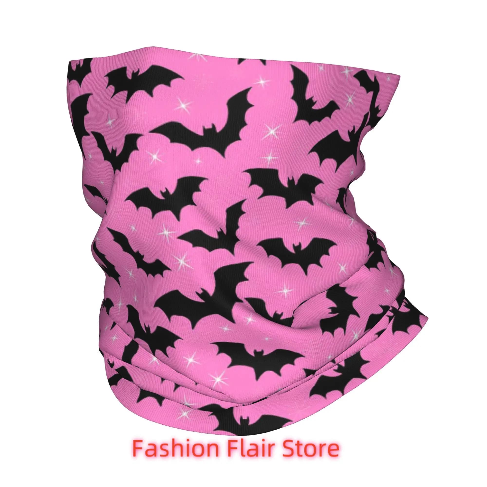 Gothic Witch Bats Pattern Ghost Halloween Bandana Neck Gaiter Printed Face Scarf Warm Balaclava Riding Unisex Adult Winter