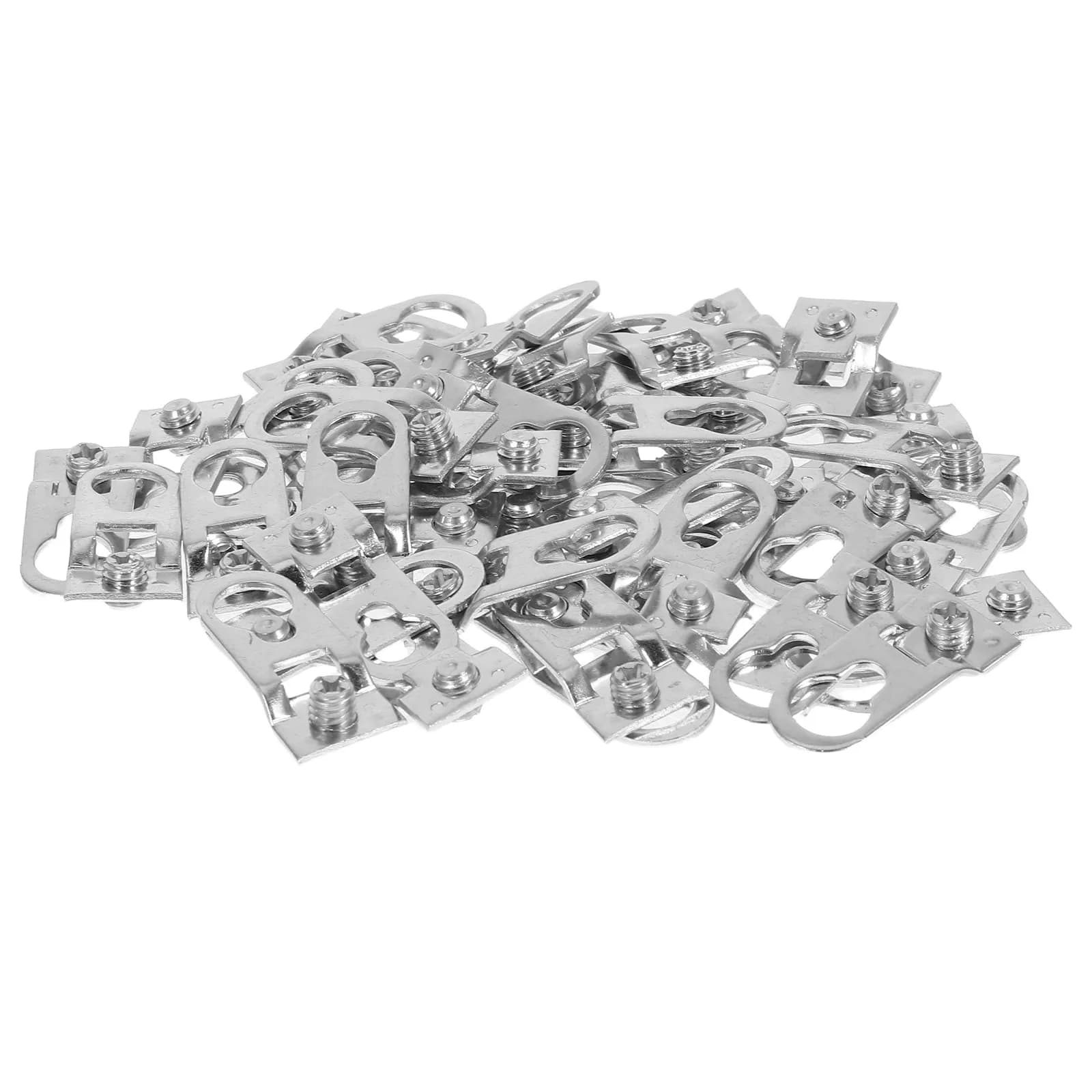 50Pcs Strong Lightweight Aluminum Picture Frame Hooks Secure Metal Hangers for Artwork Frames Molding Panels Painting Hanging