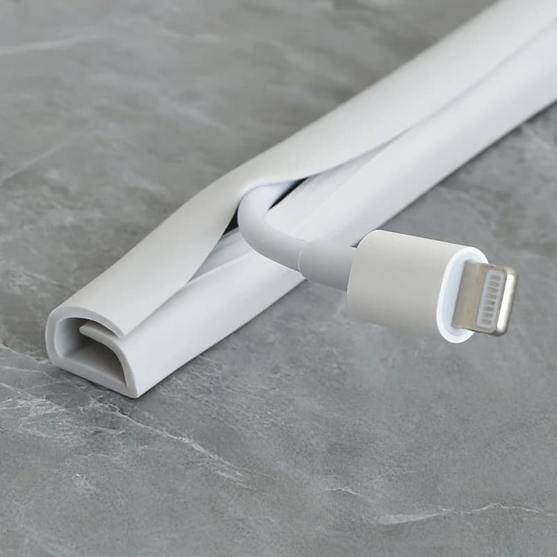 1M/roll Flexible Cord Management Channel,Invisible Decorative Wire Cover, Anti-Step Protector, Adhesive Cable Raceway with Cap
