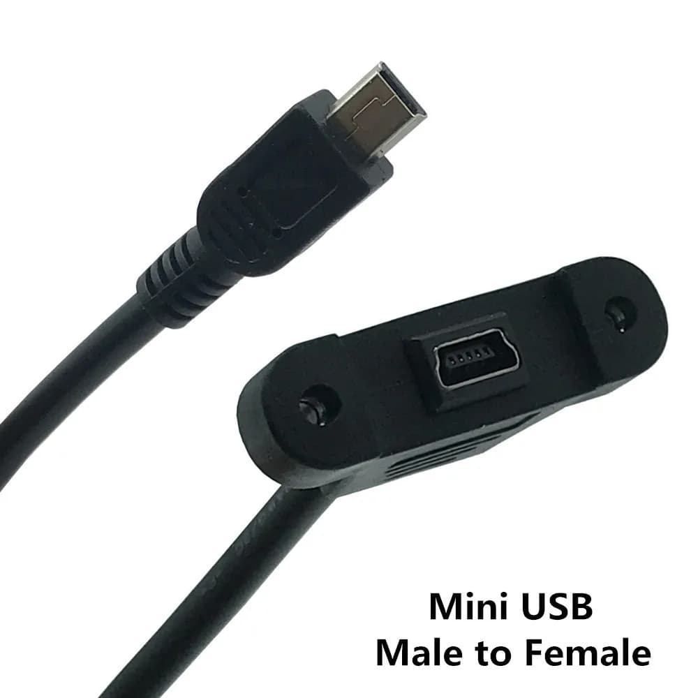 Mini USB B Typ 5pin Male Plug to Mini usb Jack Female Extension Cable Cord 30cm 50cm USB Panel Mount Socket Port