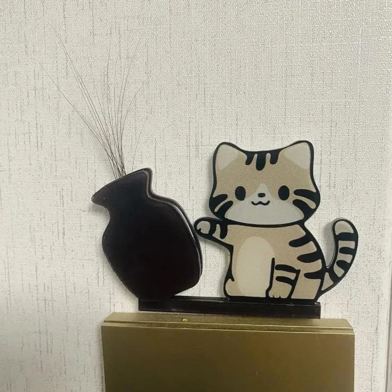 Magnete da Frigorifero Gatto che Spinge il Vaso, Decorazione per la Casa, Magnete da Frigo, Collezione Gatti con baffi, Scatola Commemorativa, Decorazione per Casa e Ufficio, Idea Regalo