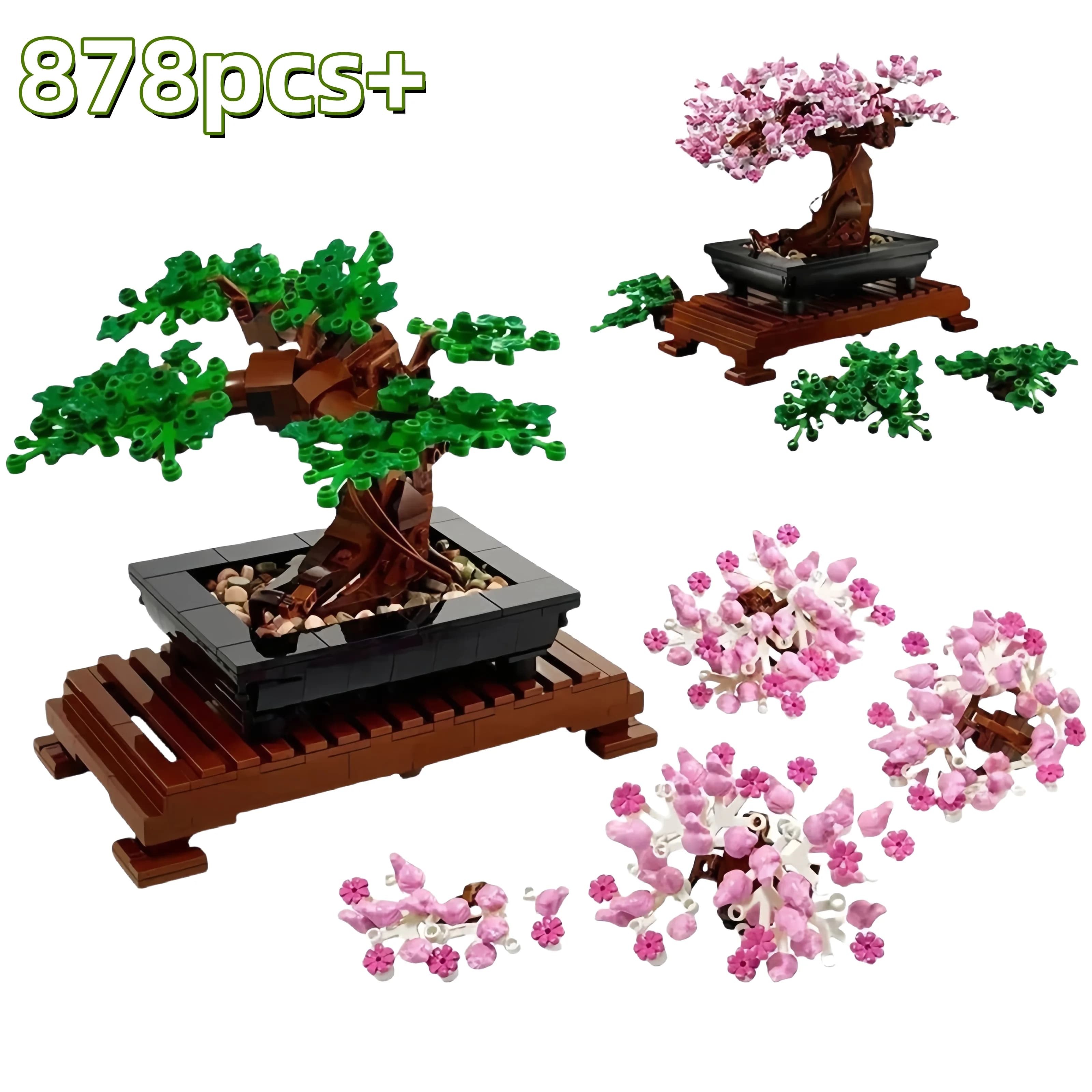 In Stock New MOC Bricks Bonsai Tree Bouquet Perpetual Kits Compatible 10281 Plant Potted Constructor Adults Kids Gifts