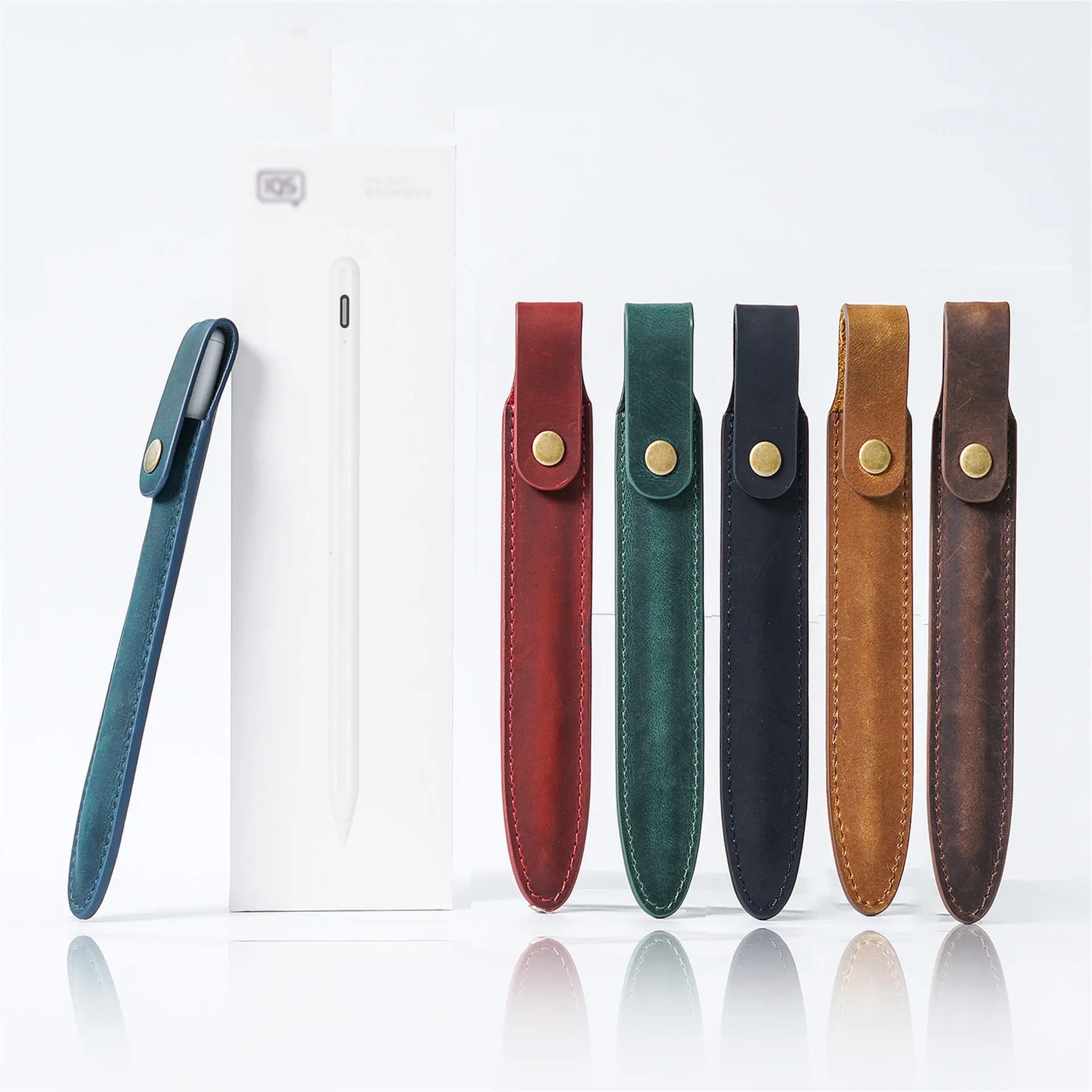 Per Apple Pencil 1/2 custodia per iPad supporto appiccicoso Tablet Touch Pen Stylus Case Pouch Bags custodia protettiva in pelle di cavallo