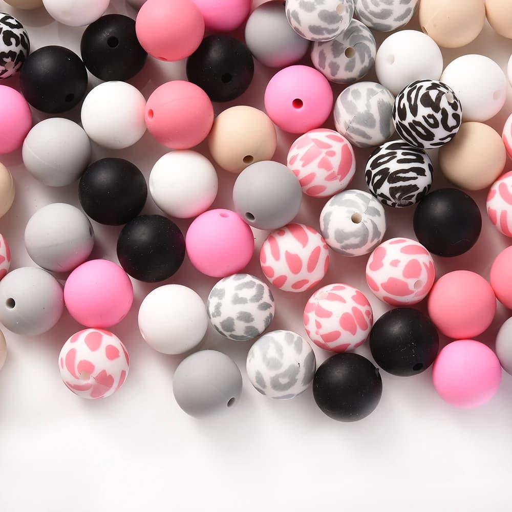 Nuovo massaggiagengive misto perline rotonde in Silicone Set commestibile per la produzione di bambini fai da te allattamento massaggiagengive collana ciuccio accessorio catena