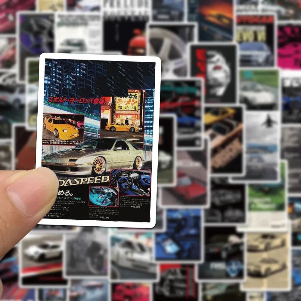 10/30/50pcs JDM Retrofit Racing Car Poster Stickers Cool Cartoon Decals DIY Stationery Journal Notebook Classic Graffiti Sticker