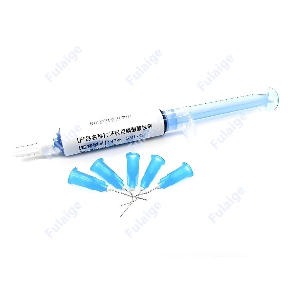 Etchante acido 37% materiali dentali fosforici adesivo per pulizia gel per incisione dei denti + 5 punte per colla incollaggio agente fluido 5ml