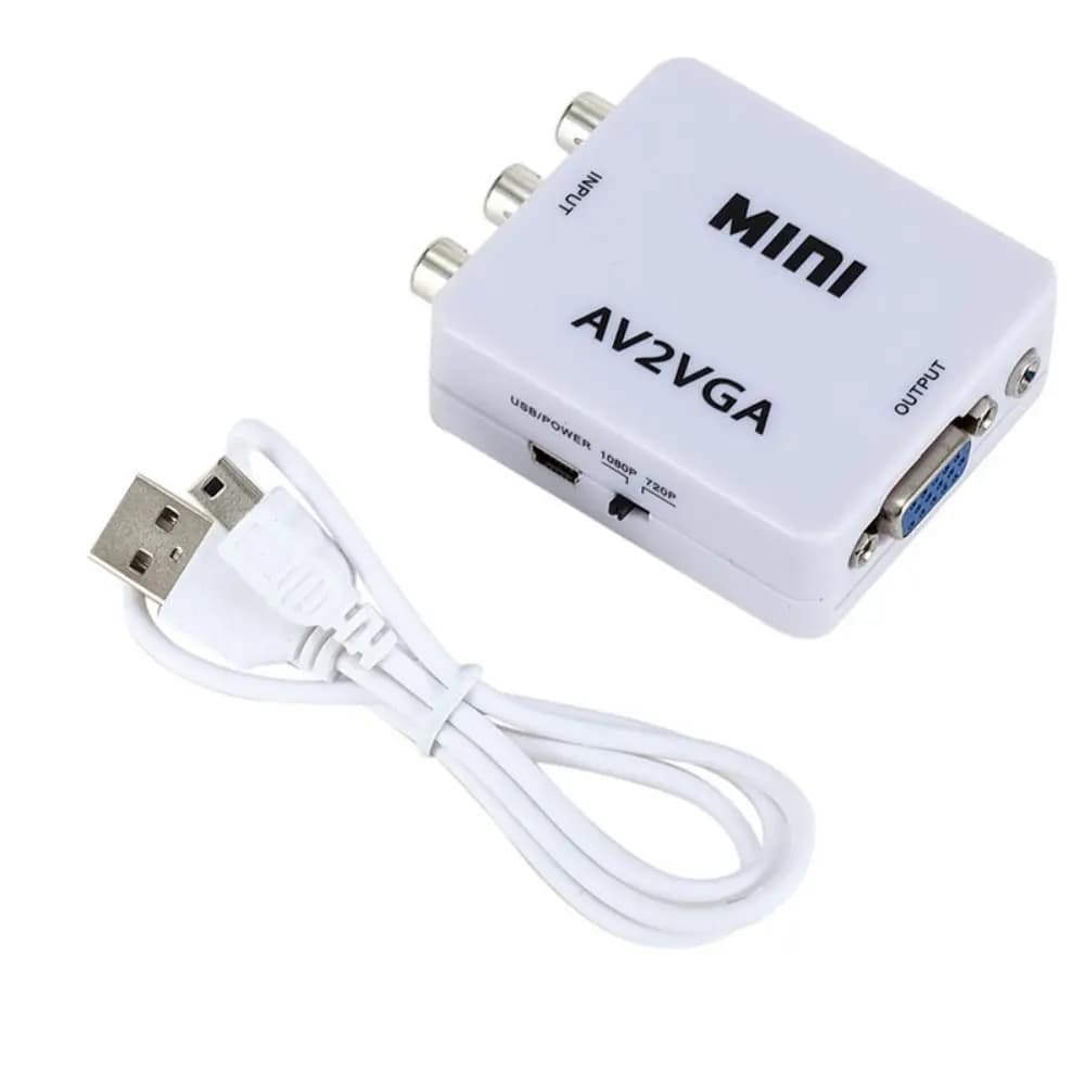 AV2VGA Output to VGA VGA AV Adapter from AV to VGA You don't need to drive for set-top box/VCD/DVD/Webcam