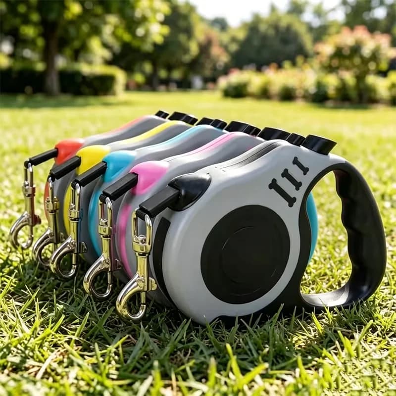 Automatic Retractable Dog Leash Durable Nylon Extending Traction Rope Comfortable Grip Anti Twist Roulette for Small Medium Larg