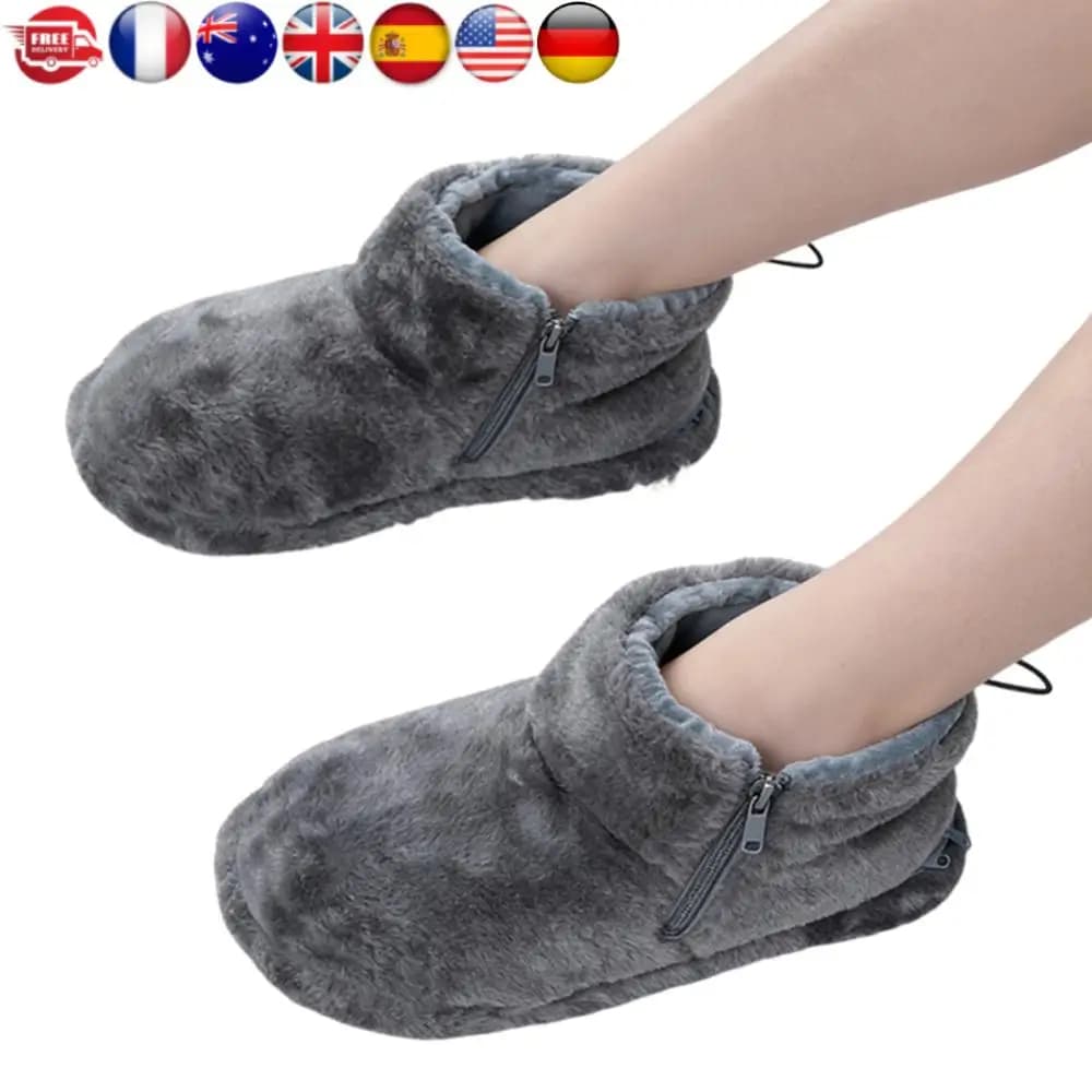 Scarpe Riscaldanti USB, Stivali Invernali Caldi, Pantofole Elettriche Comode in Peluche, Scarpe Riscaldate Elettriche per Uomo e Donna