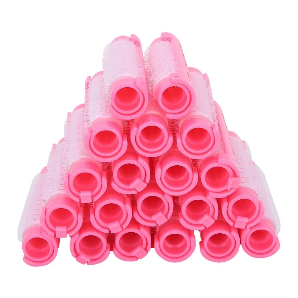 Kit di Styling da 20 Pezzi, Bigodini Rosa per Capelli Senza Calore, Rullo Professionale per Ricci, Strumento Portatile e Durevole per Uso in Salone