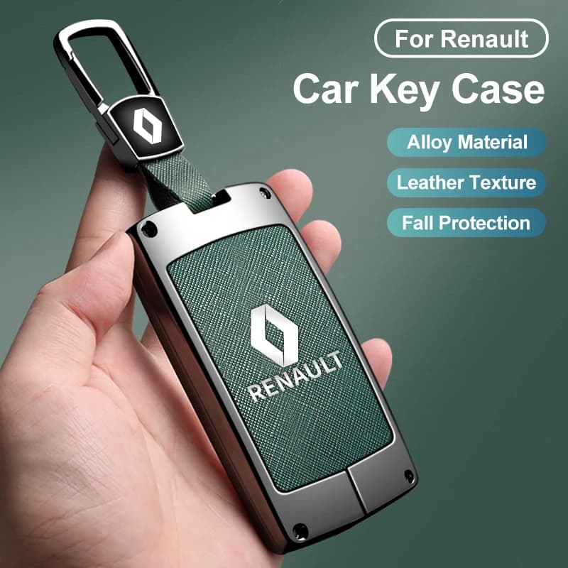 For Renault Captur Megane Talisman Espace Clio Zoe Koleos Scenic 4 Arkana Dacia Sandero Leather Card Car Key Case Cover Keychain