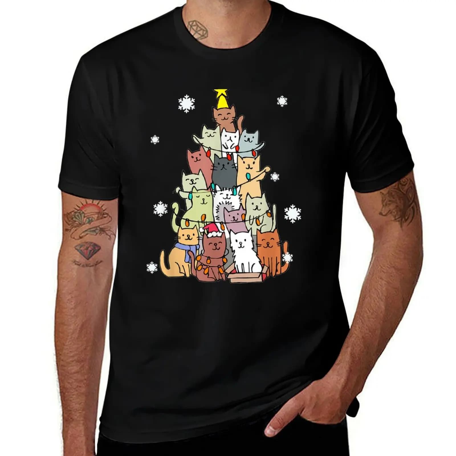 Christmas Cat Tree, Christmas Trees Shirt, Christmas Shirts for Women, Tee, TShirt, Shirts For Christmas, Cute Shirts, H T-Shirt