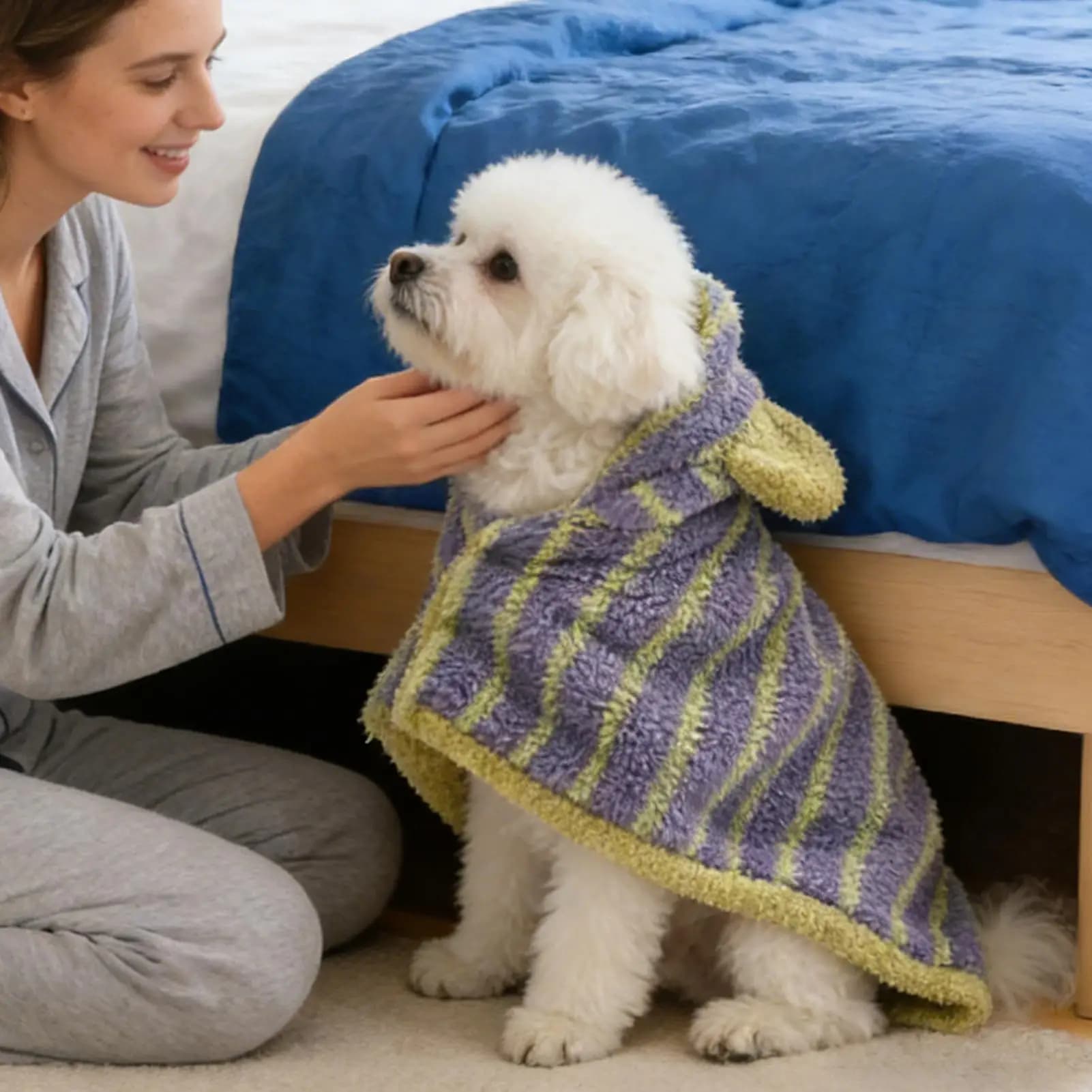 Bathrobe for Dogs Soft Night Mantle for Puppies Towel for Toying Pet Friendly Animals Swimming Rain Walk