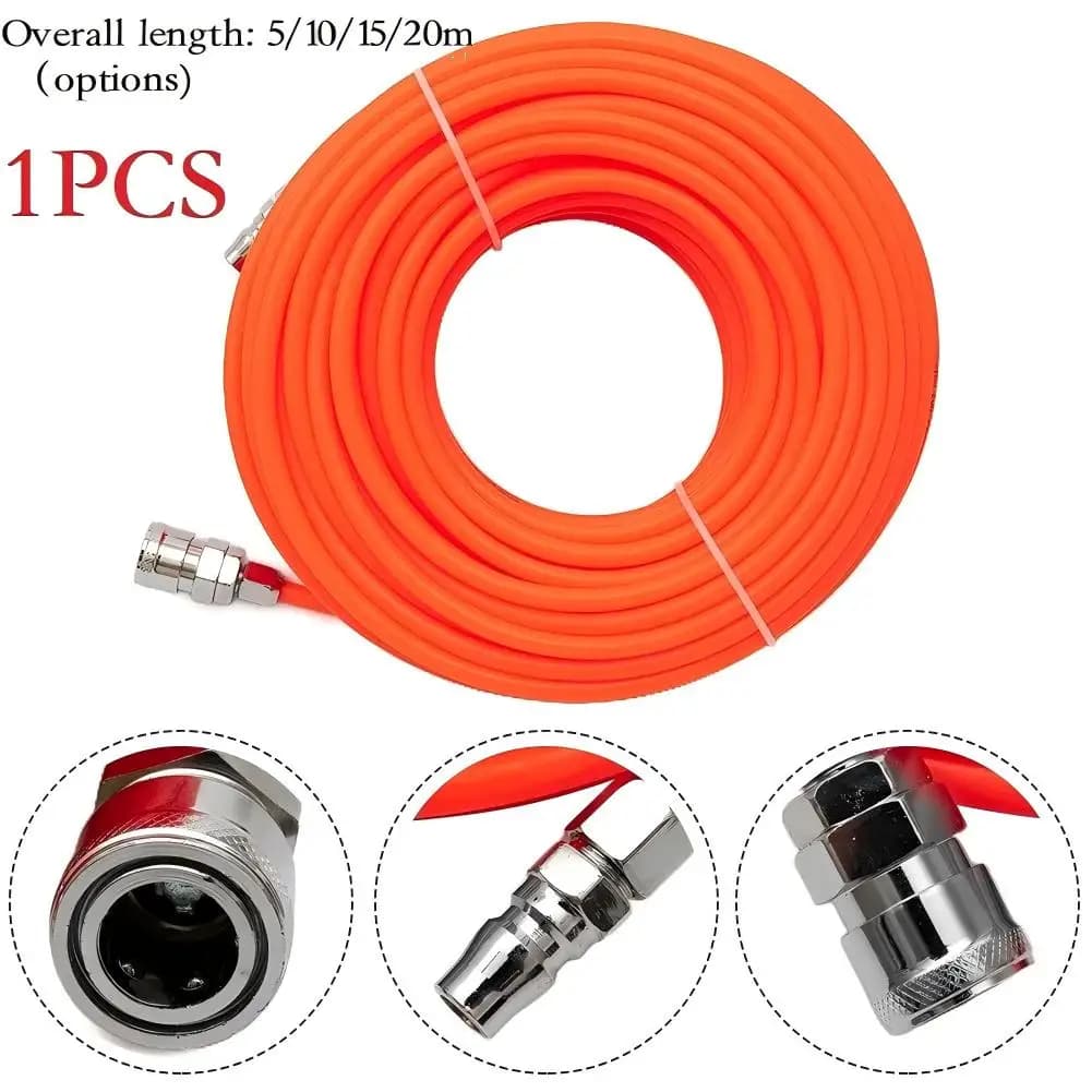 Tubo pneumatico per compressore d'aria per tubi dritti per impieghi gravosi con connettore rapido - Ideale per utensili, attrezzature da giardino e altro ancora