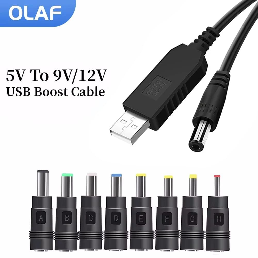 OLAF WiFi a Powerbank Cavo Connettore USB DC 5V a 9V/12V Cavo Boost Converter Cavo Step-up per Router Wifi Modem Ventola Altoparlante
