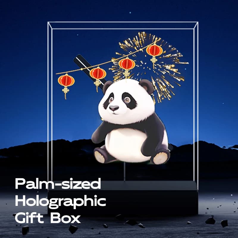 Confezione regalo con display a luce LED con ventola olografica 3D - Funzione di riproduzione video e immagini per decorazioni da tavolo