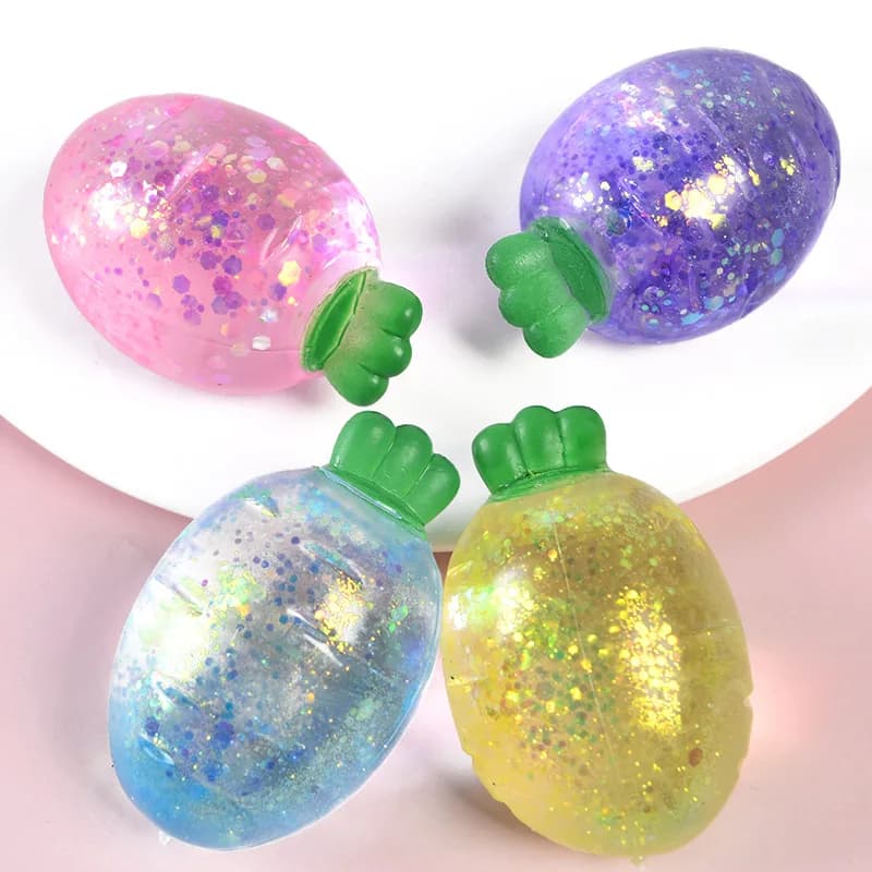 Squishy Kawaii Aurora a forma di Carota, Palla Antistress Sensoriale, Giocattolo Fidget per Alleviare l'Ansia, Regalo per Adulti e Bambini, Morbido Mini Giocattolo Antistress per Compleanno