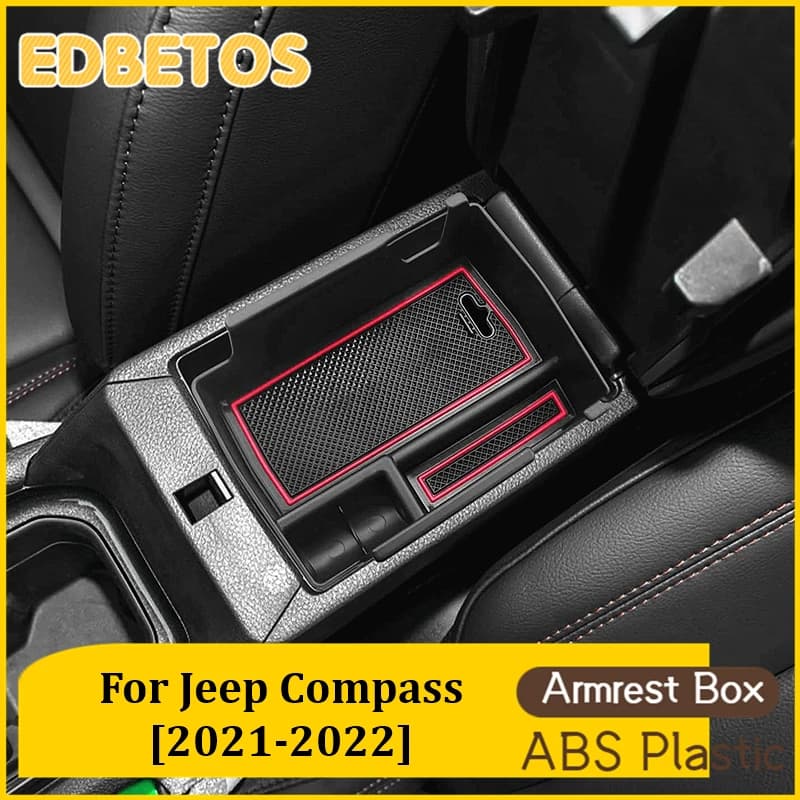 Vassoio della scatola di immagazzinaggio del bracciolo dell'auto per Jeep Compass 2021 2022 2023 accessori per l'organizzatore di immagazzinaggio del bracciolo della Console della bussola della Jeep