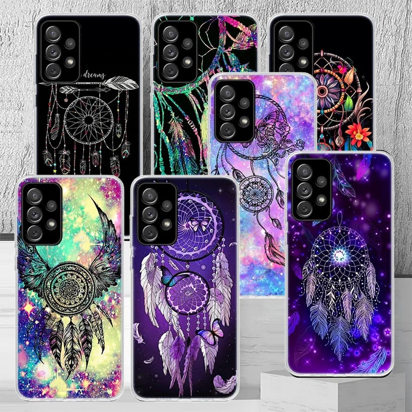 Retro Feather Dreamcatcher Phone Case Cover For Samsung Galaxy A13 A14 A15 A16 A17 A53 A54 A55 A56 A33 A34 A35 A36 A23 A24 A25 A