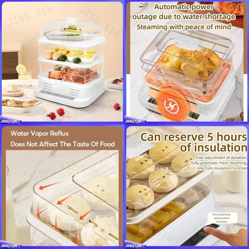 custom for Smart 32L 3 Tier Electric Food Steamer Digital Multi Cooker with Preset Menus Kitchen Appliance Vegetable Fish