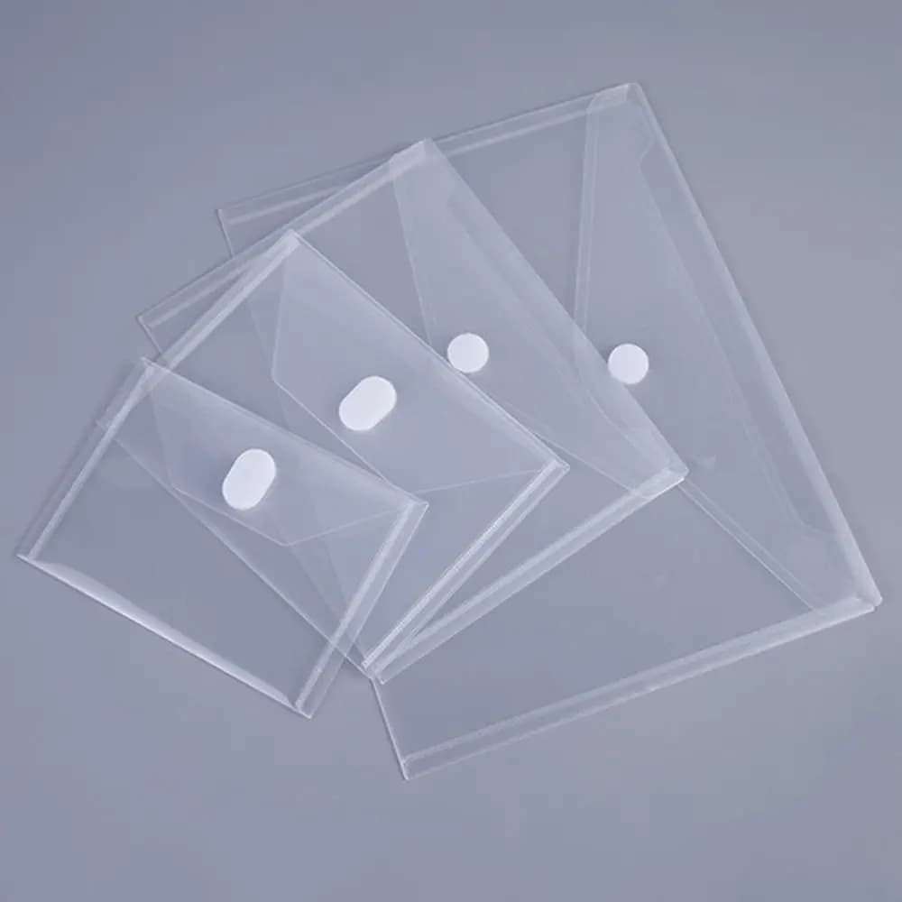 High Quality A4/A5/A7/A8 File Folder Transparent Waterproof File Bag Plastic Document Folder Gift