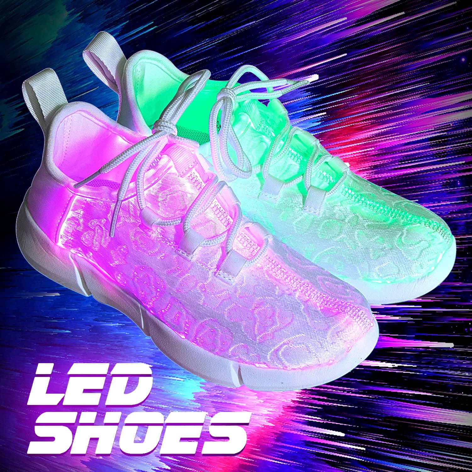 Nuove scarpe estive a LED in fibra ottica illuminano le scarpe da ginnastica con ricarica USB scarpe luminose lampeggianti ricaricabili per ragazza ragazzo uomo