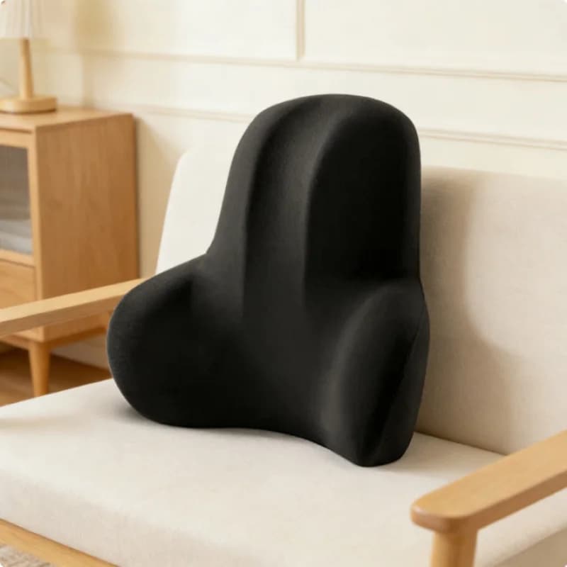Cuscino 2-in-1 in Memory Foam per Sedile e Supporto Lombare, per Ufficio e Auto, Sollievo dal Dolore alla Schiena, Grigio e Nero, Regalo per le Vacanze