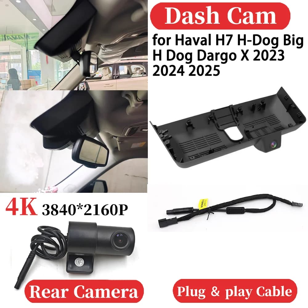 ZJCGO for Haval H7 H-Dog Big H Dog Dargo X 2023 2024 2025 UHD Auto 4K Video Recorder DVR Dash Cam Dash Cam Dash Camera Night Vision