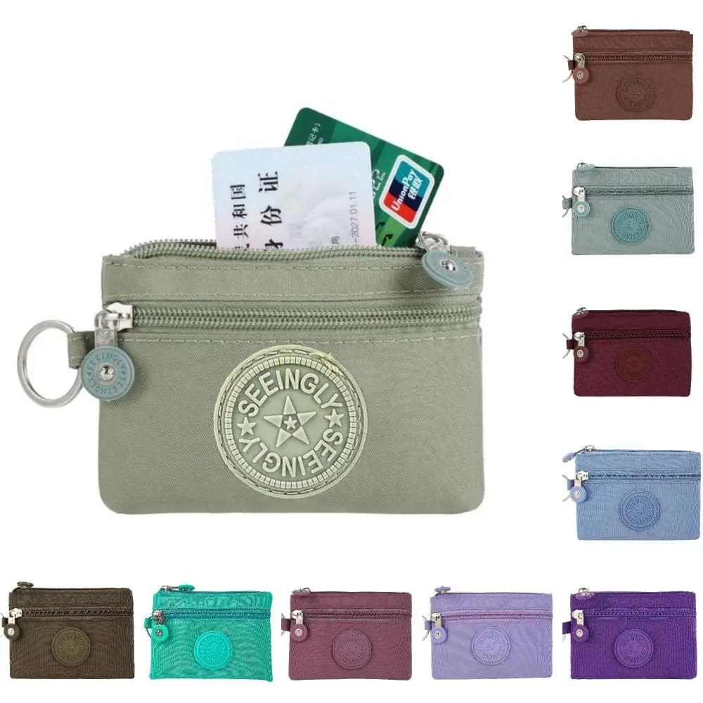 Waterproof Credit Card Holder in Canvas Money Holder Durable With Keychain Wear Resistant Wallet Money Bag Man Woman