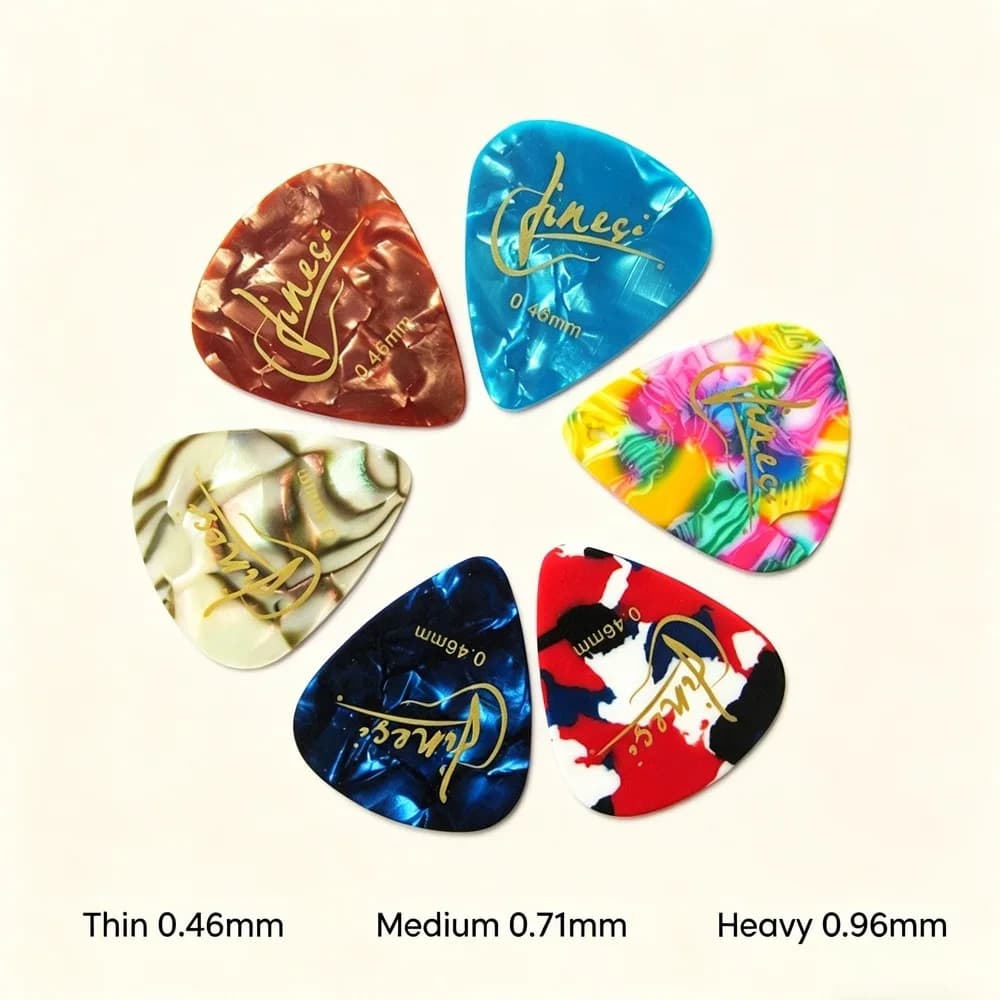 Guitar Picks 10‑Pack, Celluloid & ABS Plectrums, Multi‑Color Random Guitar Pick Set for Acoustic, Electric, Bass Guitar & Ukulele
