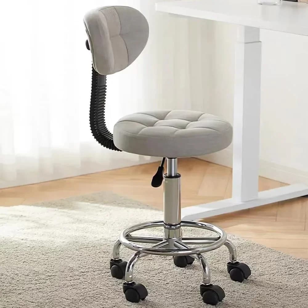 Sedia da ufficio con supporto lombare e poggiapiedi, sedia da scrivania multiuso, sedia per casa con cuscino spesso per casa e bar