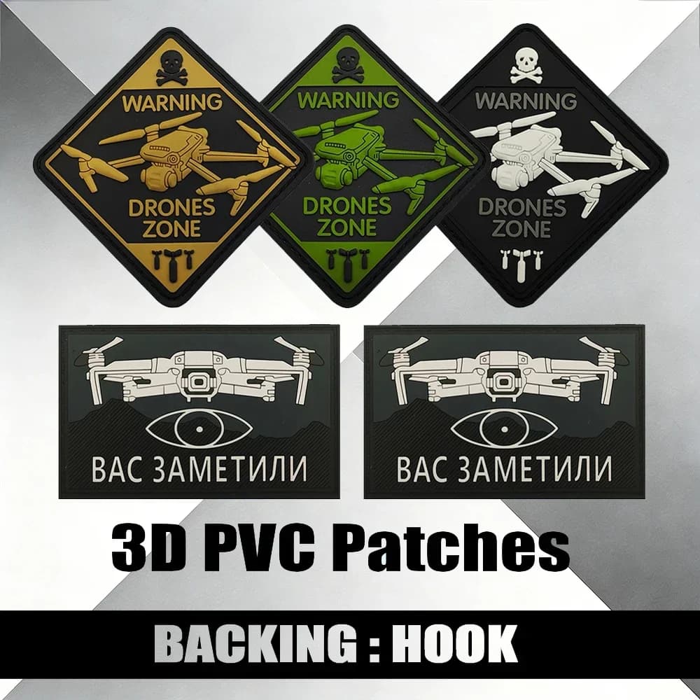 Patch 3D in Gomma con Motivo Pilota Drone, Distintivo Magico con Chiusura a Strappo per Giacche Fai-da-Te e Decorazione Spalle