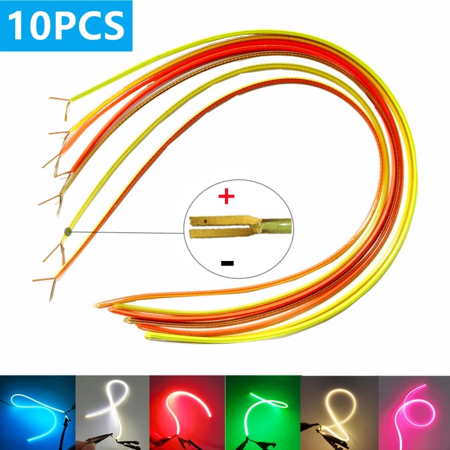 10PCS LED Stesso Estremità Filamento Flessibile Ultra Sottile 3V Lampadina A Spirale Retro Edison Lampadina Parti Della Lampada Diodo illuminazione striscia decorazione