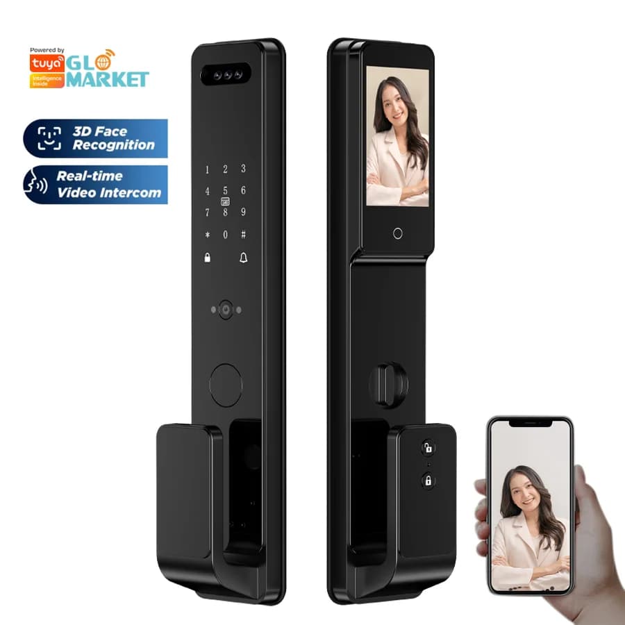 Tuya Wifi App Controllo Sicurezza Elettronica Cerradura Intelligente Impronte digitali digitali Riconoscimento facciale Serratura intelligente con fotocamera