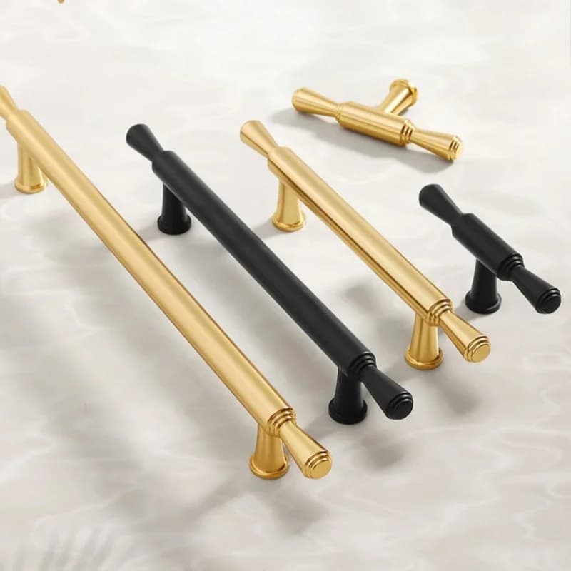 Maniglie e pomelli per porte dell'armadio con barra a T Maniglie per cassetti moderne Maniglia per mobili per armadio da cucina Maniglia per guardaroba Manopole per porte hardware