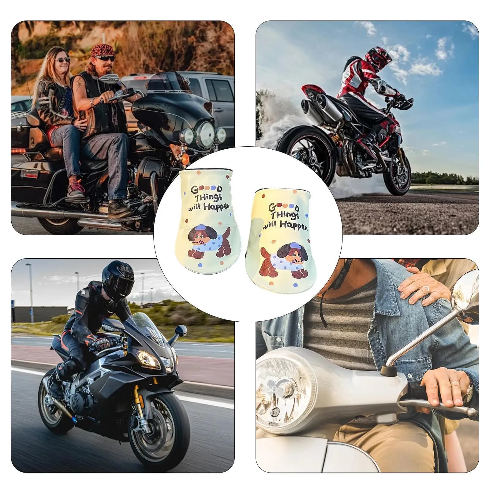Guanti da manubrio Guanti da manubrio da esterno per moto Manicotti con impugnatura Protezione solare per scooter Tricicli da moto Adulti ciclisti