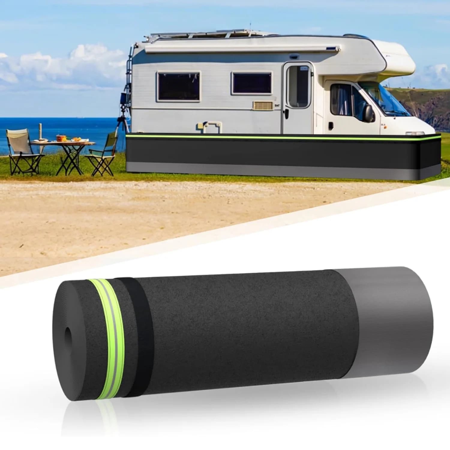 Insulated Camper Skirt with Tightly Metal Plates Underpinning Cover Easy Installation Waterproof for Travel Trailer Motorhome