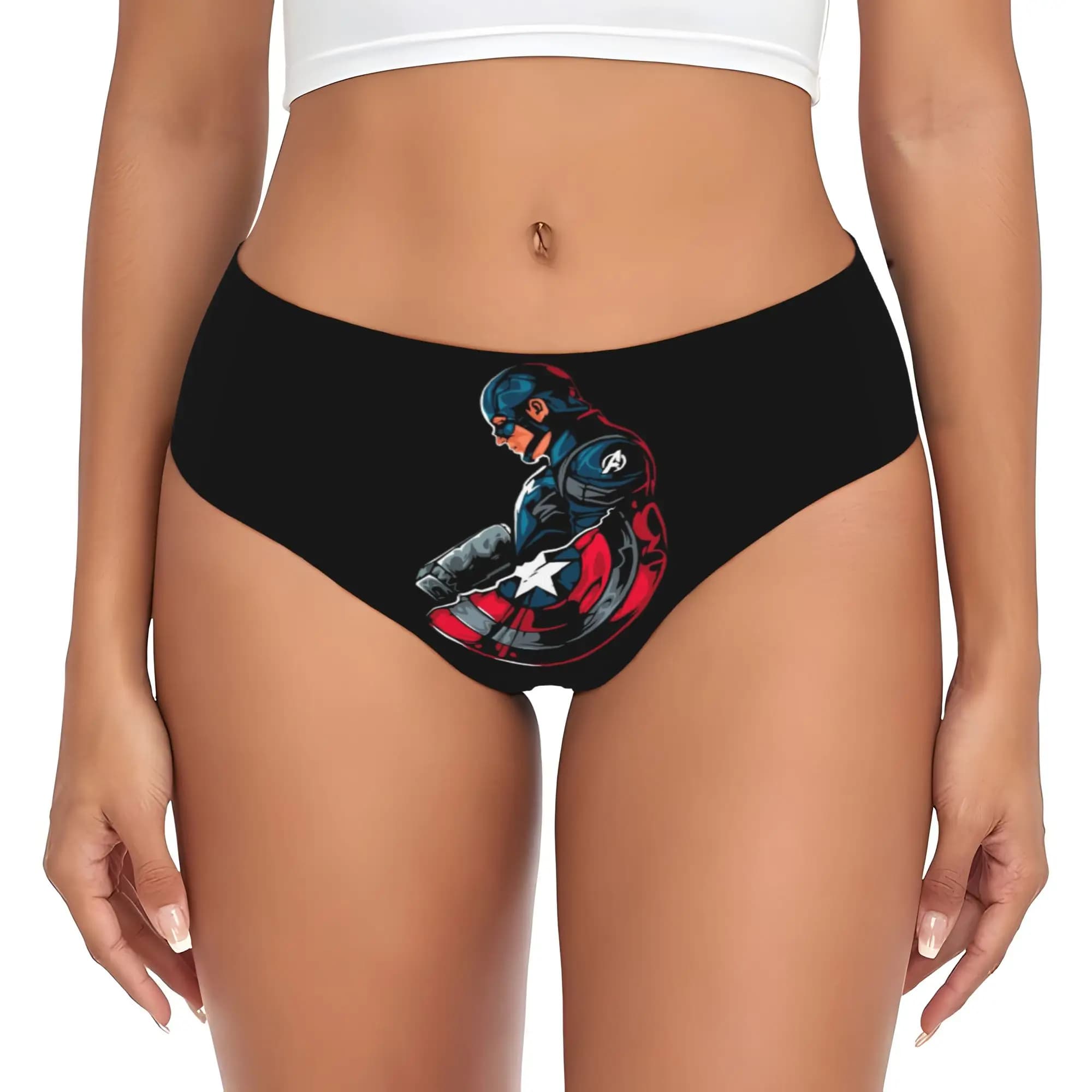 Slip da Donna Personalizzati con Motivo Capitan America, Comodi e Confortevoli