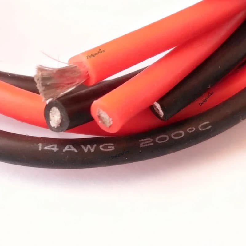 Cavo in silicone Cavo 14AWG Prolunga resistente al calore Cavo elettrico rosso nero per batteria Pannello solare Elettronico automobilistico Fai da te