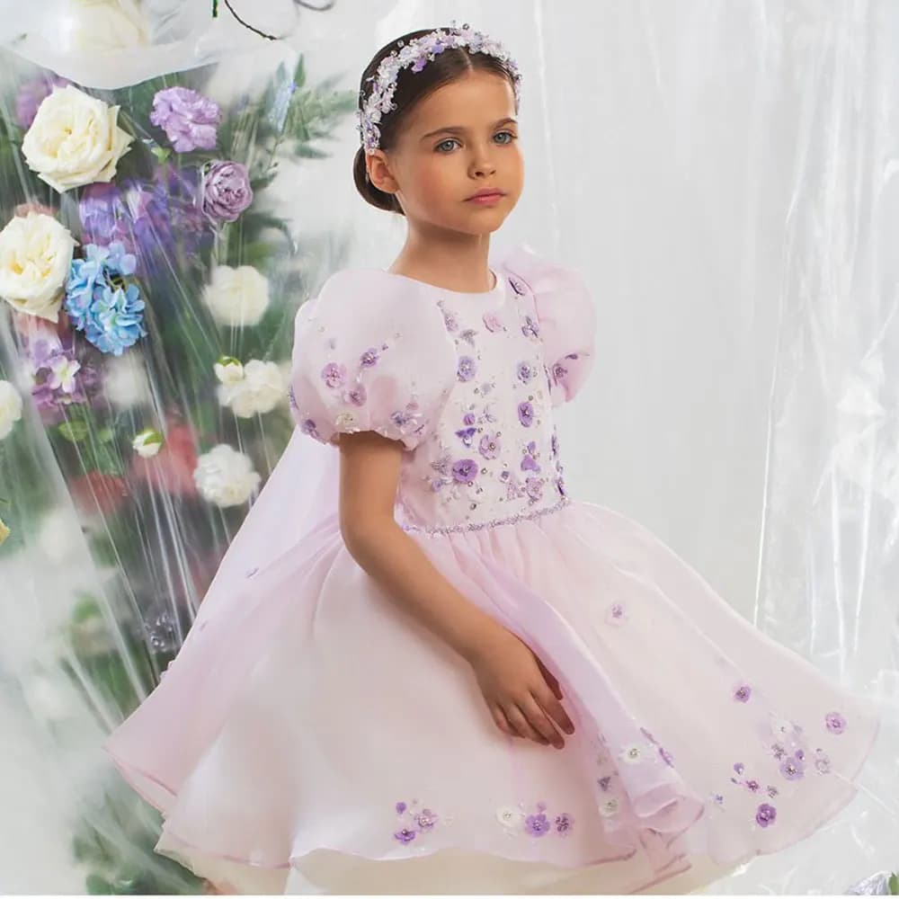 Jill Wish J355 Abito da ragazza arabo di lusso rosa con perline con mantello Abito da ballo per bambini Principessa Matrimonio Compleanno Comunione Festa 2025