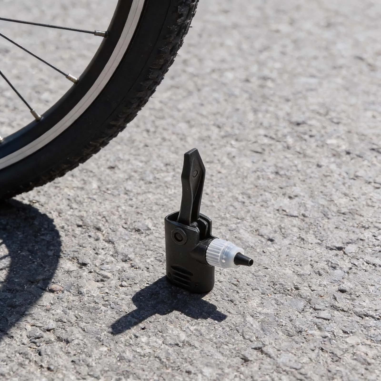 Adattatore per Pompa Bici a Doppia Testa da Valvola US a UK, Convertitore Portatile per Bici da Esterno ad Attivazione a Pedale, Accessori per Ciclismo