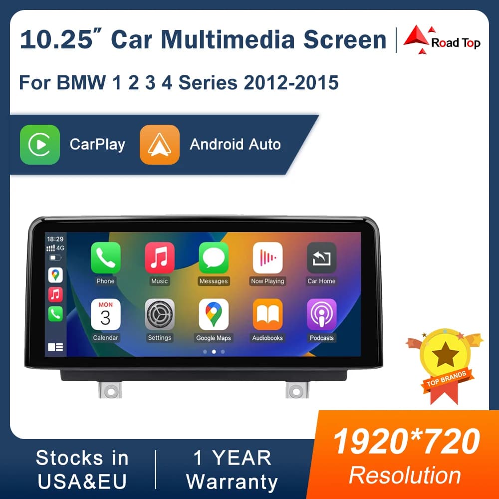 Display multimediale AHD per BMW serie 1/2/3/4 F20/F21/F22/F30/F31/F32/F33 Touch Screen Wireless Carplay navigazione automatica Android