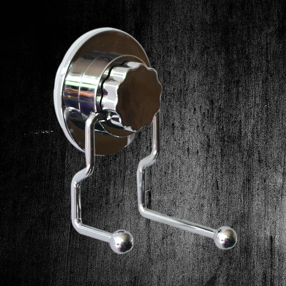 2 Pcs Hook with Suction Cup Metal Coat Robe Hanger Hangers Household Adhesive Hooks Heavy Duty Sucker Hanging