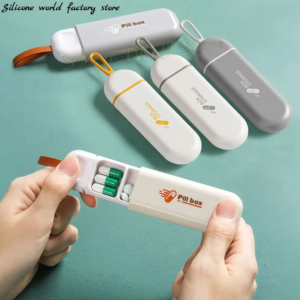 SW Portable 3 Grills Mini Portable Travel Small Pill Box Medicine Vitamin Fish Oils Storage Box Daily Pill Box