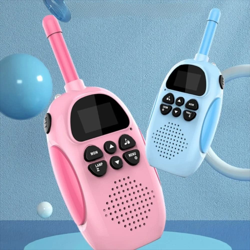 Set di 2 Walkie-Talkie Creativi in Plastica, Radio Ricaricabili con Ricevitore Audio per Bambini dai 3 ai 12 Anni