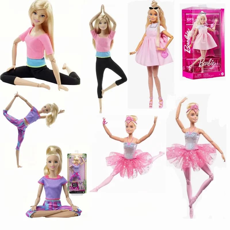 Autentica bambola Barbie con posa yoga Stili intercambiabili Giunti multipli Giocattolo da collezione in movimento per bambini e adulti