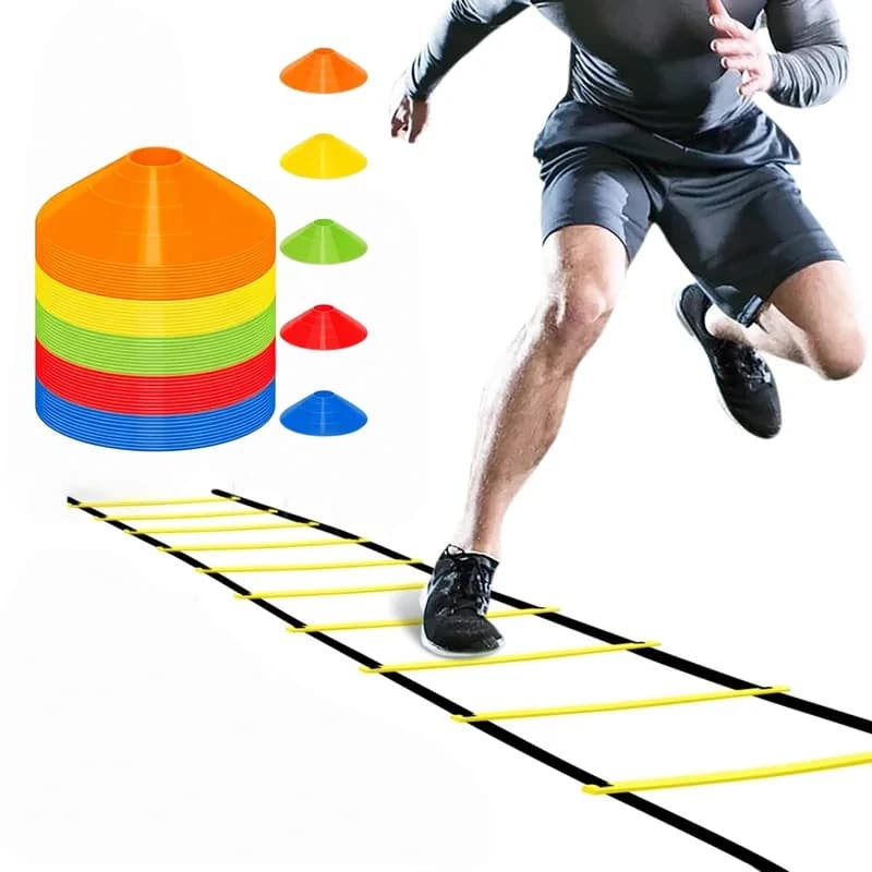 6m Agility Ladder & football training plate Removable For Speed Training Sports Flexibility Portable Agility Football Training